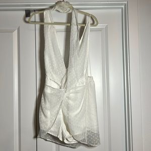 White backless romper